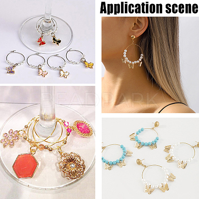 240Pcs 8 Styles 316 Surgical Stainless Steel Wine Glass Charms Rings STAS-BBC0009-38-1