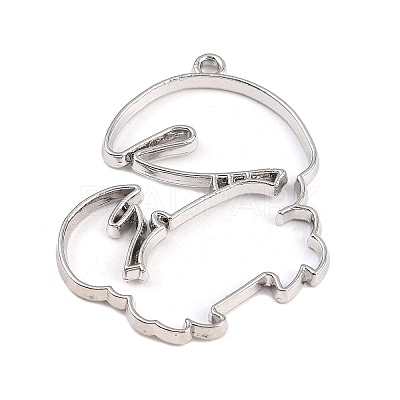 Zinc Alloy Open Back Bezel Pendants PALLOY-D580-05P-J-1