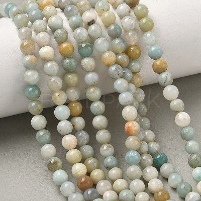 Natural Flower Amazonite Beads Strands G-F818-A01-6mm-1