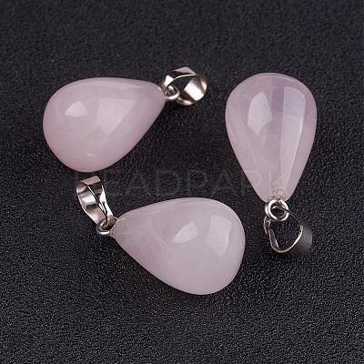 Natural Rose Quartz Pendants G-K187-04L-1
