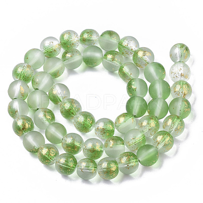 Frosted Spray Painted Glass Beads Strands GLAA-N035-03C-C02-1