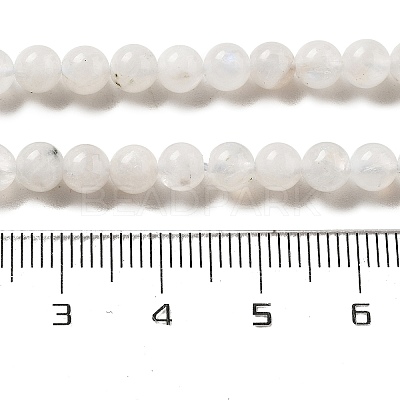 Round Grade A Natural Rainbow Moonstone Bead Strands G-M304-06-5mm-1