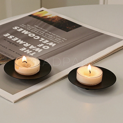 2Pcs Iron Candle Tray Candle Holders AJEW-GF0013-90-1