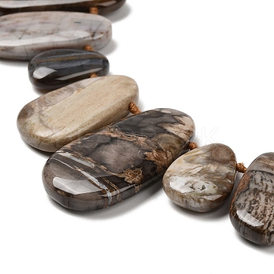 Natural Petrified Wood Beads Strands G-C253-06-1