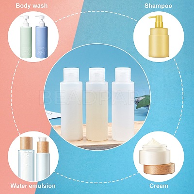 100ml PE Plastic Empty Refillable Flip Cap Bottles MRMJ-WH0037-13C-1