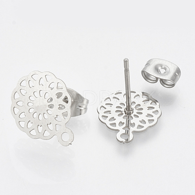Non-Tarnish 304 Stainless Steel Stud Earring Findings STAS-S079-36B-1
