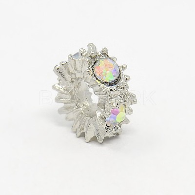 Large Hole Zinc Alloy Rhinestone European Beads X-CPDL-L001-07-1