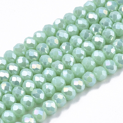 Electroplate Glass Beads Strands X-EGLA-A034-P4mm-B16-1
