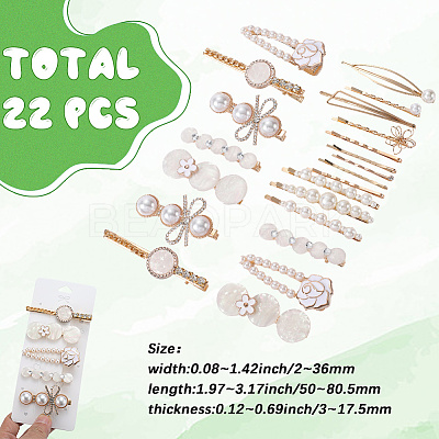 5 Bags 4 Styles Zinc Alloy Hair Bobby Clips PHAR-SP0001-08-1