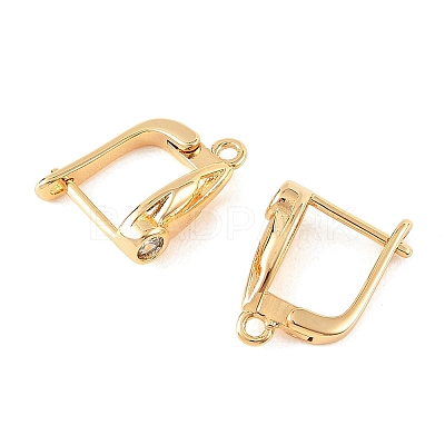 SHEGRACE Brass Micro Pave Cubic Zirconia Hoop Earring Findings XGRQ79128-940G-1