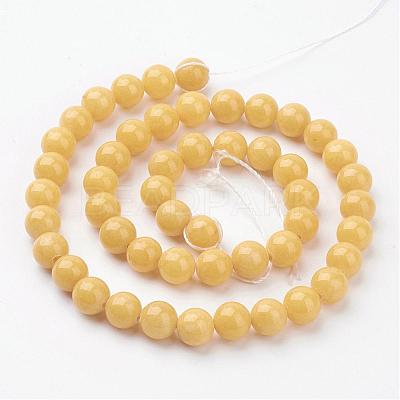 Natural Mashan Jade Round Beads Strands G-D263-8mm-XS07-1