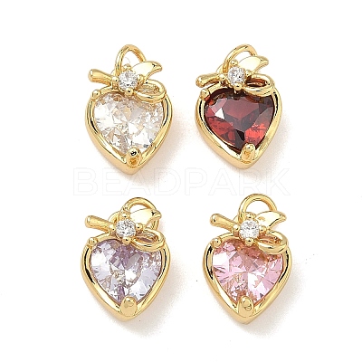 Brass Micro Pave Cubic Zirconia Pendants KK-A291-10G-1