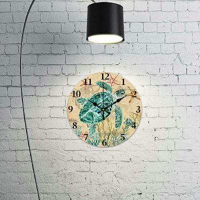 MDF Printed Wall Clock HJEW-WH0058-033-1