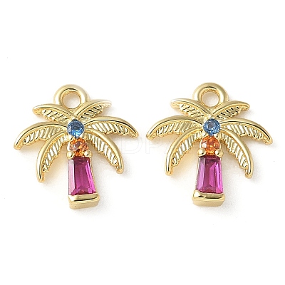 Brass Micro Pave Cubic Zirconia Pendants X-KK-P290-58G-1