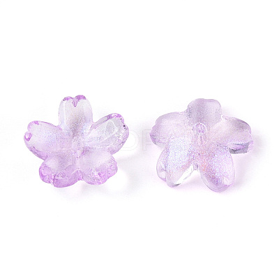 Baking Paint Transparent Glass Bead Caps DGLA-N014-06A-05-1