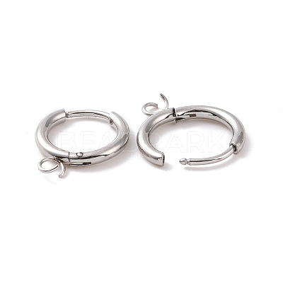 Tarnish Resistant Stainless Steel Huggie Hoop Earring Findings STAS-J400-36P-1