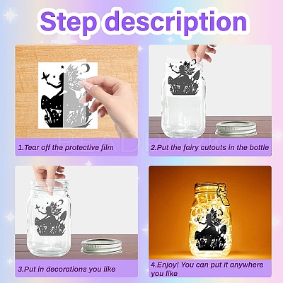 PVC Lamp Film for DIY Colorful Light Hanging Lamp Frosted Glass Jar DIY-WH0505-004-1