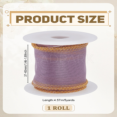 5 Yards Polyester Organza Ribbons SRIB-LP0001-05B-1