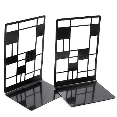 Recrtangle Non-Skid Iron Bookend Display Stands OFST-PW0007-08B-1