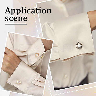 20Pcs 2 Colors Rack Plating Brass Cuff Buttons KK-SC0006-44-1