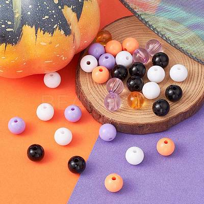 Halloween Theme Transparent & Opaque Acrylic Beads MACR-YW0002-77-1