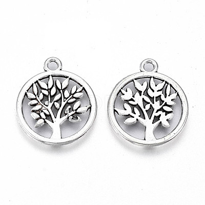 Tibetan Style Alloy Pendants X-TIBE-S323-022AS-RS-1