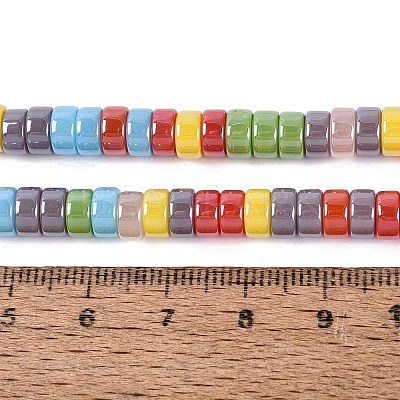 Electroplate Imitation Jade & Opaque Glass Beads Strands EGLA-Q132-04A-1