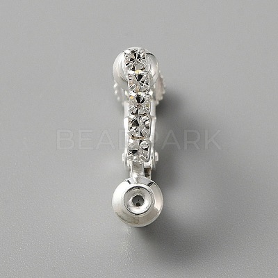 Brass with Crystal Rhinestone Clip-on Earring Findings FIND-WH0127-03S-1