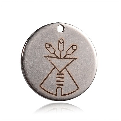 Non-Tarnish Spray Painted 201 Stainless Steel Pendants STAS-F078-05P-1