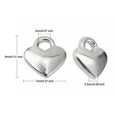 Tibetan Style Heart Charms X-TIBEP-LFH260Y-S-FF-1
