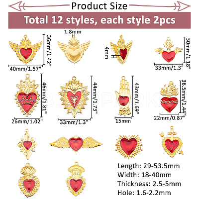 24Pcs 12 Styles Alloy Enamel Pendants ENAM-HS0001-05-1