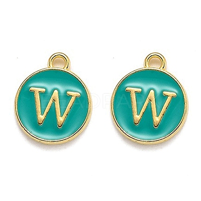 Golden Plated Alloy Enamel Charms LS-ENAM-Q437-15W-1