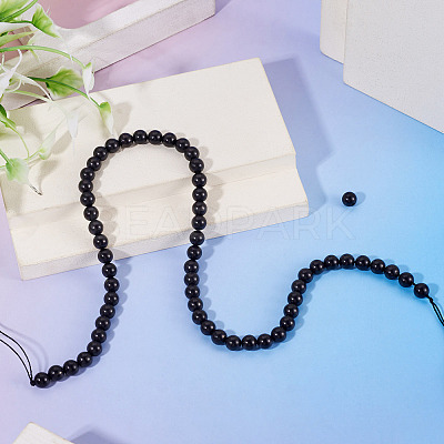 1 Strand Natural Shungite Beads Strands G-TA0003-34B-1