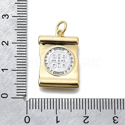 Brass Saint Benedict Medal Pendants KK-V010-01GP-02-1