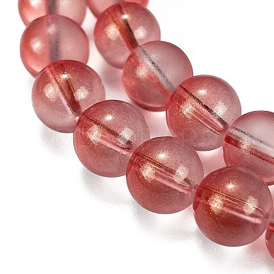 Frosted Transparent Glass Bead Strands GLAA-P065-10mm-06-1