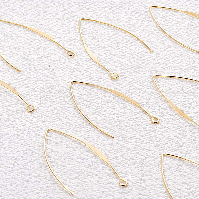 Brass Earring Hooks KK-BC0003-75G-1
