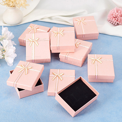 Rectangle Paper Jewelry Set Storage Boxes with Bowknot CON-TAC0014-04C-1