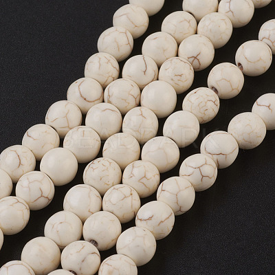 Synthetic Magnesite Beads Strands TURQ-S192-8mm-1-1