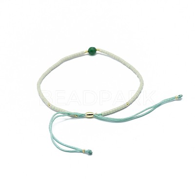 Adjustable Natural Agate Braided Bead Bracelets BJEW-F391-A15-1