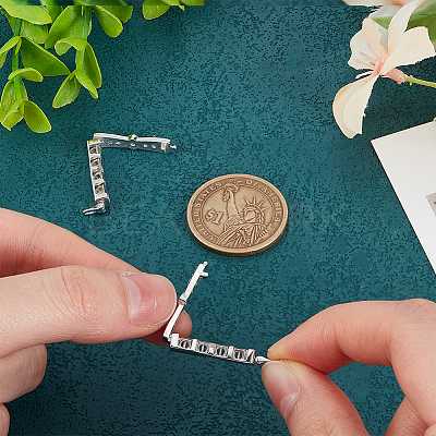 2pcs 925 Sterling Silver Rhinestone Clasps FIND-PH0020-99-1
