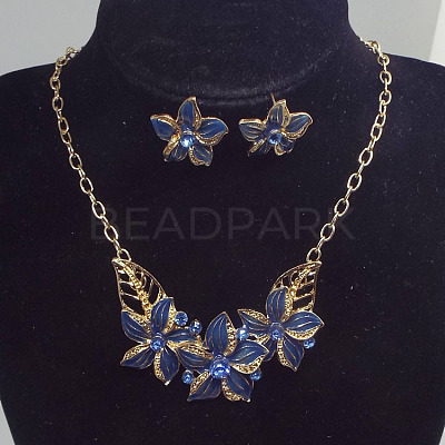 Alloy Rhinestone & Enamel Earrings & Necklaces Sets FS-WG43F39-01-1