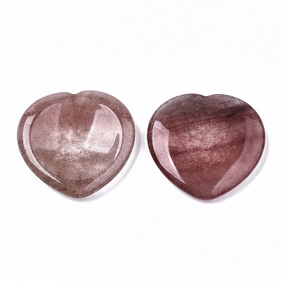 Natural Strawberry Quartz Thumb Worry Stone G-N0325-01Z-1