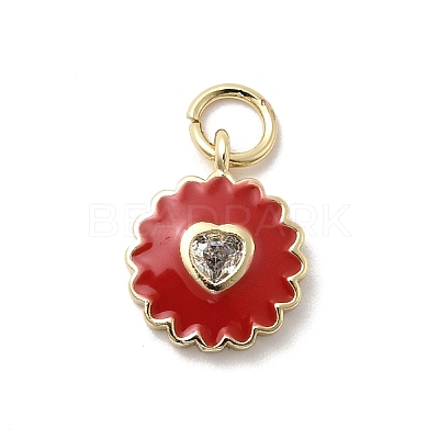 Brass Micro Pave Cubic Zirconia Pendants KK-A278-09G-01-1