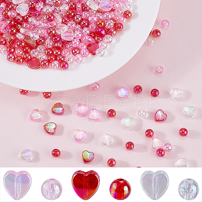 1650Pcs Valentine's Day Transparent Acrylic Beads SACR-SP0001-11-1