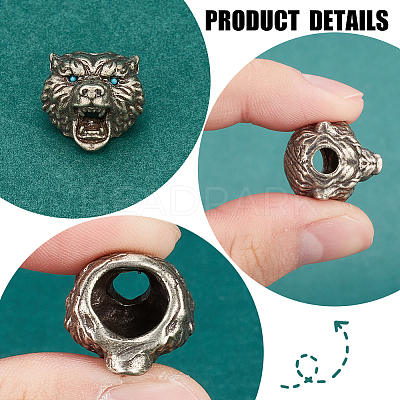 2Pcs Tibetan Style Alloy European Beads TIBEB-BC0001-05AS-1