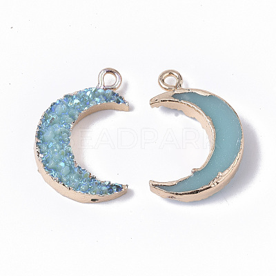 Druzy Resin Pendants RESI-S383-009-A02-1