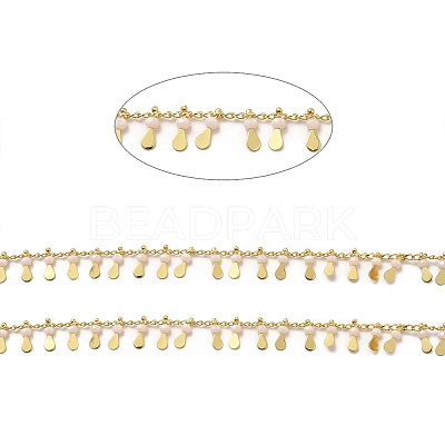 Glass Beaded Teardrop Charm Chains CHC-A006-13G-02-1