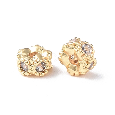 Brass Micro Pave Cubic Zirconia Spacer Beads KK-I702-46A-1