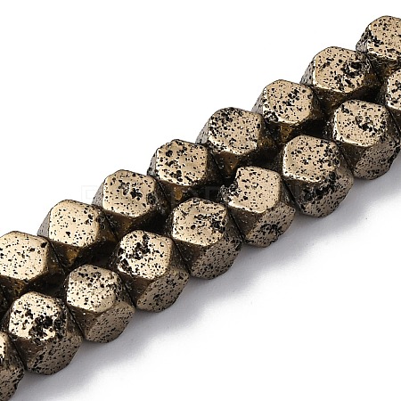 Electroplated Natural Lava Rock Beads Strands G-A256-C01-01E-1