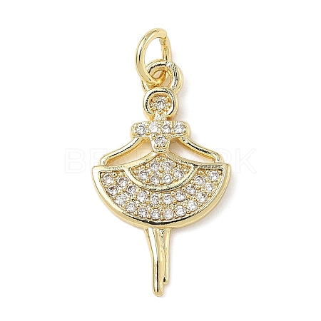 Brass Micro Pave Cubic Zirconia Pendants ZIRC-I356-08G-01-1